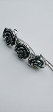 Load image into Gallery viewer, Silver Rose Barrette, Large Rose Hair Clip for women,