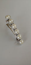 Load image into Gallery viewer, Pearl Barrettes, Silver and Pearl, Beaded Barrettes, Beaded Clips, Wedding Clips, Barrettes, Bridal Barrettes, Wedding Hair Barrettes