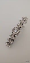 Load image into Gallery viewer, Silver Flower, Clear Rhinestone, Pearl Barrette, Crystal Gems, Wedding Accessories, Bridal Barrette, Bridal Hair Barrette, Bridal Hair Clip
