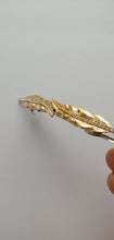 Load image into Gallery viewer, Feather Rhinestone Barrettes, Gold -Tone Barrettes, Feather Hair Accessory
