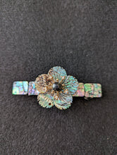 Load image into Gallery viewer, Abalone Floral Barrette, Abalone Hair Clip, Flower Barrette, Gift for Her, Barrettes for Women, Multicolor Flowers, Beaded Barrettes