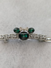 Load image into Gallery viewer, Green Mouse Ears Barrette Set , Rhinestone Barrettes for Little Girls, Dance Team Barrettes for Girls, Gifts Ideas