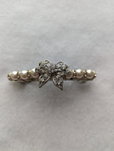 Load image into Gallery viewer, Silver Butterfly Barrette, Butterfly, Rhinestones Hair Clip, Beaded Hair Slide, Pearl Clips, Bridal Accessories