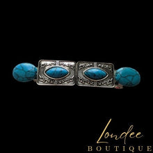 Load image into Gallery viewer, Turquoise Hair Barrettes, Western Style Hair Barrettes, Tribal Hair Clips, Boho Hair Jewelry, Cowgirl Accessories