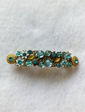 Load image into Gallery viewer, Aquamarine Floral Barrette, Aquamarine Hair Clips, Blue Flowers Barrettes, Vintage Style Barrette, Barrettes for Mother's Day,