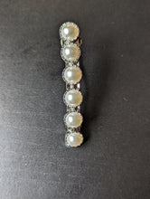 Load image into Gallery viewer, Pearl Barrettes, Silver and Pearl, Beaded Barrettes, Beaded Clips, Wedding Clips, Barrettes, Bridal Barrettes, Wedding Hair Barrettes