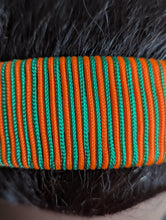 Load image into Gallery viewer, Wide Woven Lightly Padded Orange & Green Headband, Girl School Spirit Hairband For Her, Headbands for teens and women