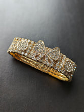 Load image into Gallery viewer, Gold Tone Crystal Bracelet, Butterfly Bracelet, Stretchy Bracelet, Sparkling Jewelry, Crystal Butterfly, Bling Bracelet, Glamorous Jewelry,