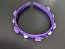 Load image into Gallery viewer, Purple Rose Headbands for Girls, School Headbands, Children Hairbands, Mommy and Me Hair Accessories