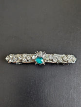 Load image into Gallery viewer, Silver Emerald Bumble Bee Barrette