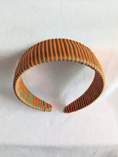 Load image into Gallery viewer, Wide Woven Lightly Padded Orange & Green Headband, Girl School Spirit Hairband For Her, Headbands for teens and women