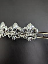 Load image into Gallery viewer, Silver Polished Fleur-de-lis Hair Barrette, New Orleans Saints Fan Hair Clips