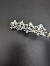 Load image into Gallery viewer, Silver Polished Fleur-de-lis Hair Barrette, New Orleans Saints Fan Hair Clips
