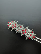 Load image into Gallery viewer, Silver Snowflake Barrettes for Her, Holiday Barrettes, Winter Barrettes, Snowflake Hair Accessories