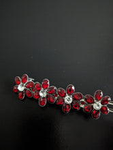 Load image into Gallery viewer, Red Flower Barrette, Red Hair Clip, Rhinestone Hair barrette for Her
