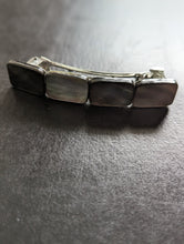 Load image into Gallery viewer, Gray Nature Shell Barrette, Gray Rectangular Mother Of Pearl Shell Hair Clips, Gray shell Hair Accessories