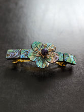 Load image into Gallery viewer, Abalone Floral Barrette, Abalone Hair Clip, Flower Barrette, Gift for Her, Barrettes for Women, Multicolor Flowers, Beaded Barrettes