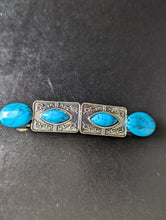 Load image into Gallery viewer, Turquoise Hair Barrettes, Western Style Hair Barrettes, Tribal Hair Clips, Boho Hair Jewelry, Cowgirl Accessories