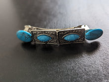 Load image into Gallery viewer, Turquoise Hair Barrettes, Western Style Hair Barrettes, Tribal Hair Clips, Boho Hair Jewelry, Cowgirl Accessories