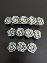 Load image into Gallery viewer, Rose Barrettes Sets for Girls, Flower Barrettes for her, Barrettes for School, Moms with Daughters, Mommy and me Barrettes
