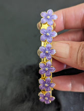 Load image into Gallery viewer, Purple and Gold Flower Barrettes for Her
