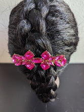 Load image into Gallery viewer, Beautiful Hot Pink Rhinestone Hair Barrette for Any Occasion, fuchsia & Gold Hair Clips for Women