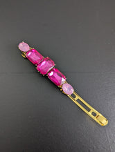 Load image into Gallery viewer, Hot Pink Rhinestone Hair Barrette, Pink Hair Clips for Women