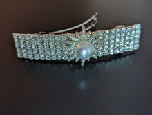 Load image into Gallery viewer, Pearl & Clear Rhinestone Barrette for Women, Silver Rhinestone Hair Clips