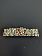 Load image into Gallery viewer, Elegant Maroon Rhinestone Barrette, Burgundy & Clear Rhinestone Hair Clip
