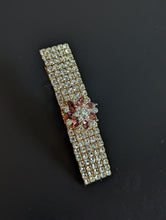 Load image into Gallery viewer, Elegant Maroon Rhinestone Barrette, Burgundy & Clear Rhinestone Hair Clip