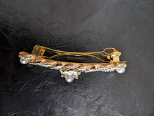 Load image into Gallery viewer, Gold Tone Clear Rhinestone Link Hair Barrette for Her, Clear Gemstone Hair Accessories , Wedding Hair Clip