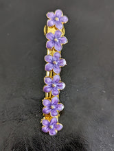 Load image into Gallery viewer, Purple and Gold Flower Barrettes for Her