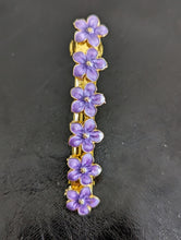 Load image into Gallery viewer, Purple and Gold Flower Barrettes for Her, Summer flower Hair Clips,