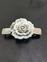 Load image into Gallery viewer, Gray Abalone Flower Barrette for Her, Gray Floral Hair Accessories, Shell Barrette,