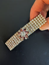 Load image into Gallery viewer, Elegant Maroon Rhinestone Barrette, Burgundy & Clear Rhinestone Hair Clip