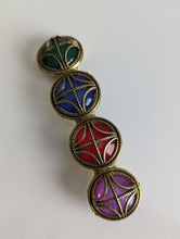 Load image into Gallery viewer, Multicolor Beaded Barrette, Antique Brass Barrettes, Colored Gemstone Hair Accessories for Women
