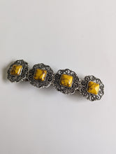Load image into Gallery viewer, Yellow Bohemian Style Hair Barrettes for Her, Southwestern Hair Clips, Cowgirl Hair Accessories, Texas Girl Barrettes, County Girl Barrette