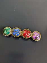 Load image into Gallery viewer, Multicolor Beaded Barrette, Antique Brass Barrettes, Colored Gemstone Hair Accessories for Women