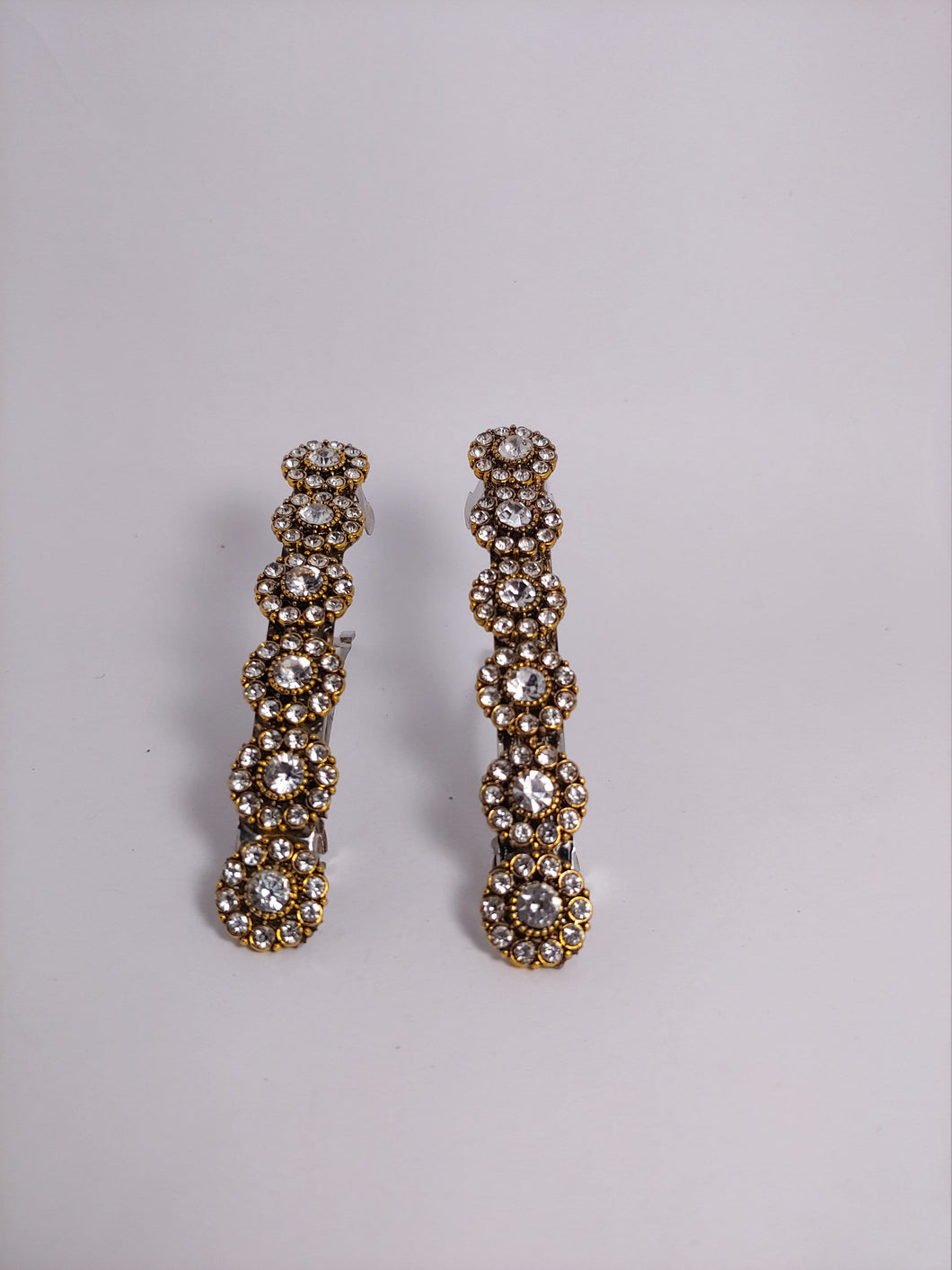 Gold-tone Crystal Rhinstone Barrettes