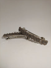 Load image into Gallery viewer, Black Onyx Hair Barrette, Silver Hair Barrettes, Vintage Style Barrette,
