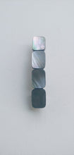 Load image into Gallery viewer, Gray Nature Shell Barrette, Gray Rectangular Mother Of Pearl Shell Hair Clips, Gray shell Hair Accessories
