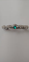 Load image into Gallery viewer, Silver Emerald Bumble Bee Barrette
