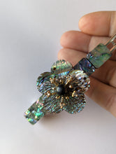 Load image into Gallery viewer, Abalone Floral Barrette, Abalone Hair Clip, Flower Barrette, Gift for Her, Barrettes for Women, Multicolor Flowers, Beaded Barrettes

