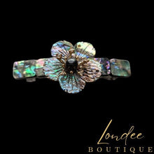 Load image into Gallery viewer, Abalone Floral Barrette, Abalone Hair Clip, Flower Barrette, Gift for Her, Barrettes for Women, Multicolor Flowers, Beaded Barrettes
