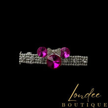 Load image into Gallery viewer, Pink Crystal Mouse Ears Barrette Set for Little Girls, Rhinestone Barrettes for Her,
