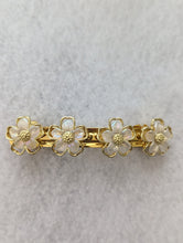 Load image into Gallery viewer, Yellow &amp; White Floral Hair Barrette , Gold-Tone Summer Hair Clips for Her
