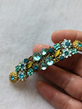 Load image into Gallery viewer, Aquamarine Floral Barrette, Aquamarine Hair Clips, Blue Flowers Barrettes, Vintage Style Barrette, Barrettes for Mother&#39;s Day,
