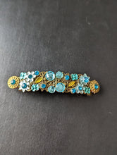 Load image into Gallery viewer, Aquamarine Floral Barrette, Aquamarine Hair Clips, Blue Flowers Barrettes, Vintage Style Barrette, Barrettes for Mother&#39;s Day,
