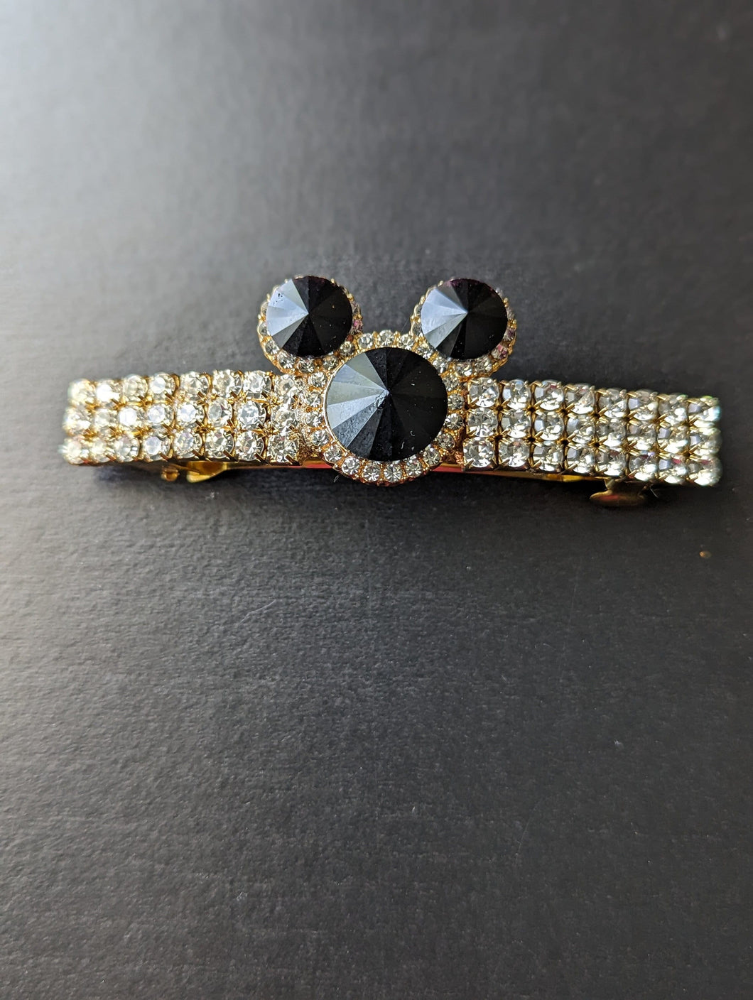 Crystal Rhinestone Mouse Ear Barrettes for Her, Clear Rhinestone Hair Accessories