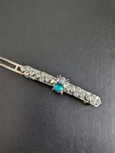 Load image into Gallery viewer, Silver Emerald Bumble Bee Barrette
